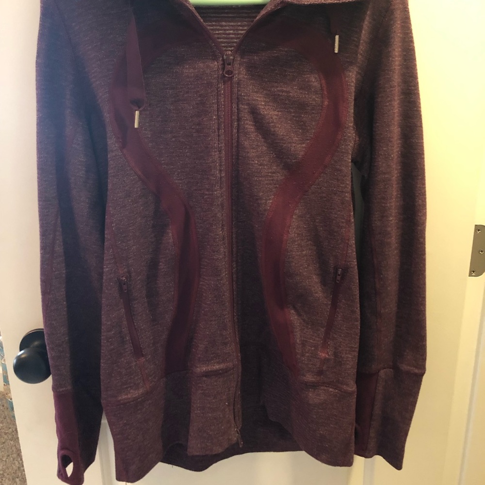 Lululemon Stride Jacket fitted hood size 8 purple full zip